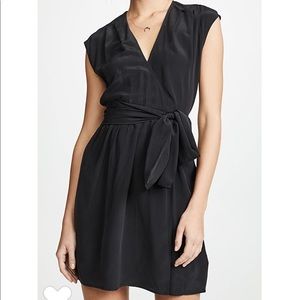 L’AGENCE black, silk wrap dress